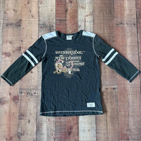 Book of Kells Celtic graphic print long sleeve t-shirt women's small - Picture 1 of 9